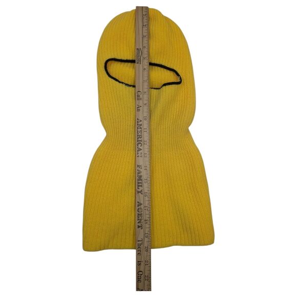 Vintage Snowmobile Full Face Winter Knit Ski Mask Yellow ski-doo? - Picture 9 of 10